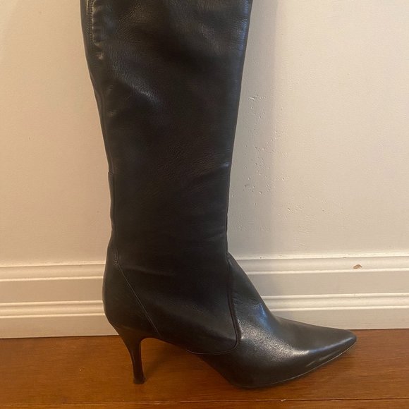 Cole Haan Black Leather Kathy Boots - Picture 2 of 2
